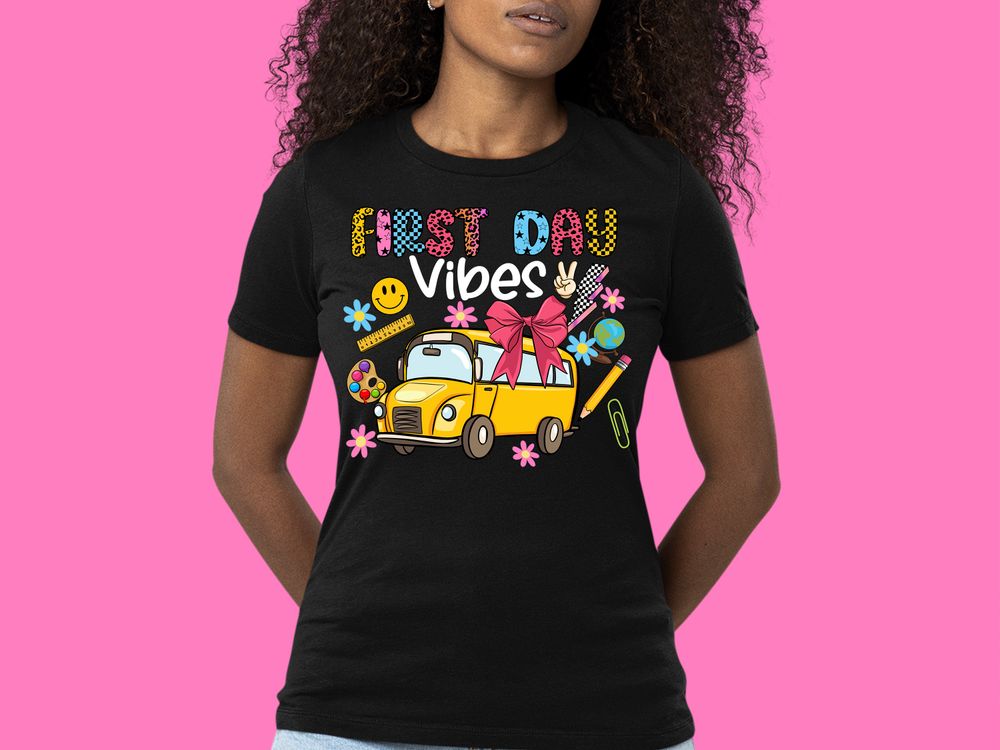 First day vibes png sublimation design download, school vibes png, first day of school png, hello school png, sublimate designs download | Zeerba - Demo