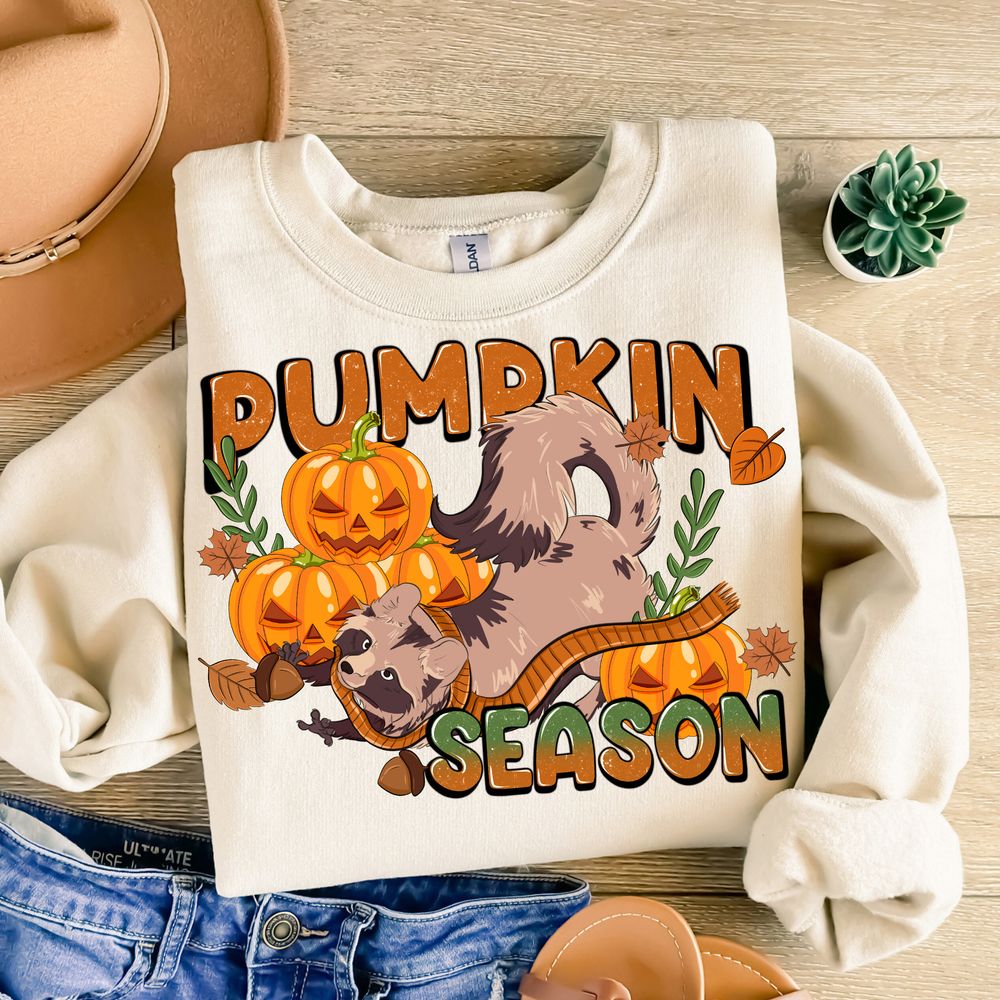 Pumpkin season png sublimation design download, Hello Fall png, Fall vibes png, pumpkin png, raccoon png, subimate designs download | Zeerba - Demo