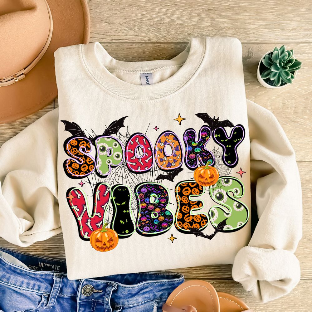 Spooky vibes png sublimation design download, halloween png, happy halloween png, sublimate designs download | Zeerba - Demo