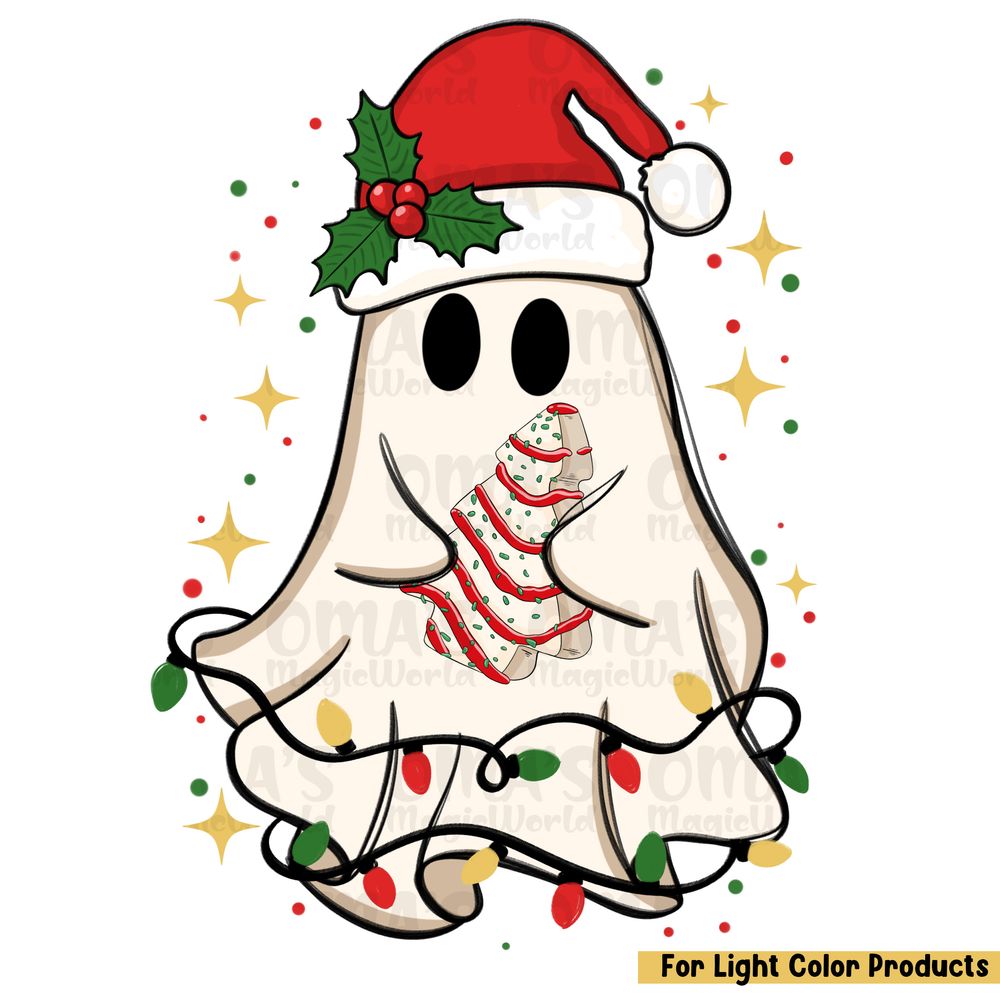 Cute Christmas ghost tree cake png sublimation design download, Merry Christmas png, Christmas png, Happy New Year png, designs download | Zeerba - Demo