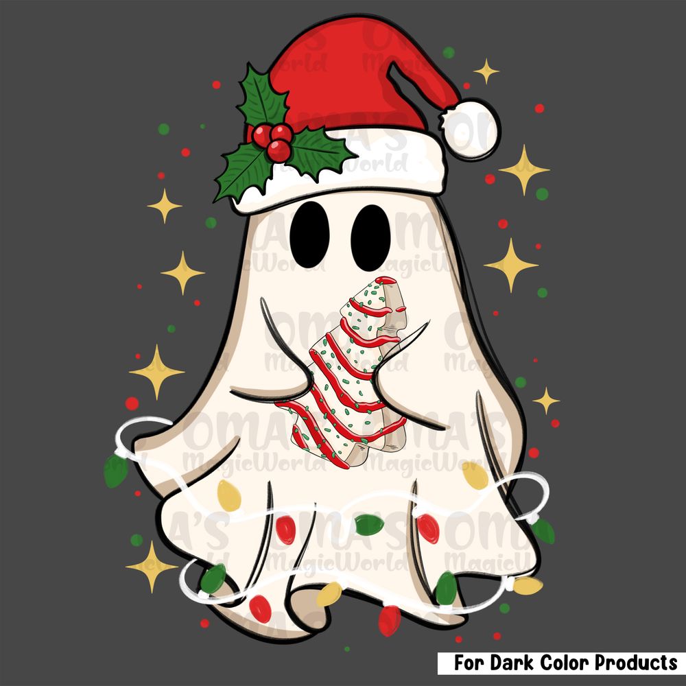 Cute Christmas ghost tree cake png sublimation design download, Merry Christmas png, Christmas png, Happy New Year png, designs download | Zeerba - Demo
