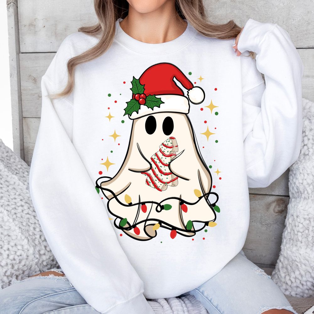 Cute Christmas ghost tree cake png sublimation design download, Merry Christmas png, Christmas png, Happy New Year png, designs download | Zeerba - Demo