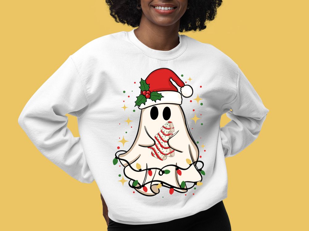 Cute Christmas ghost tree cake png sublimation design download, Merry Christmas png, Christmas png, Happy New Year png, designs download | Zeerba - Demo