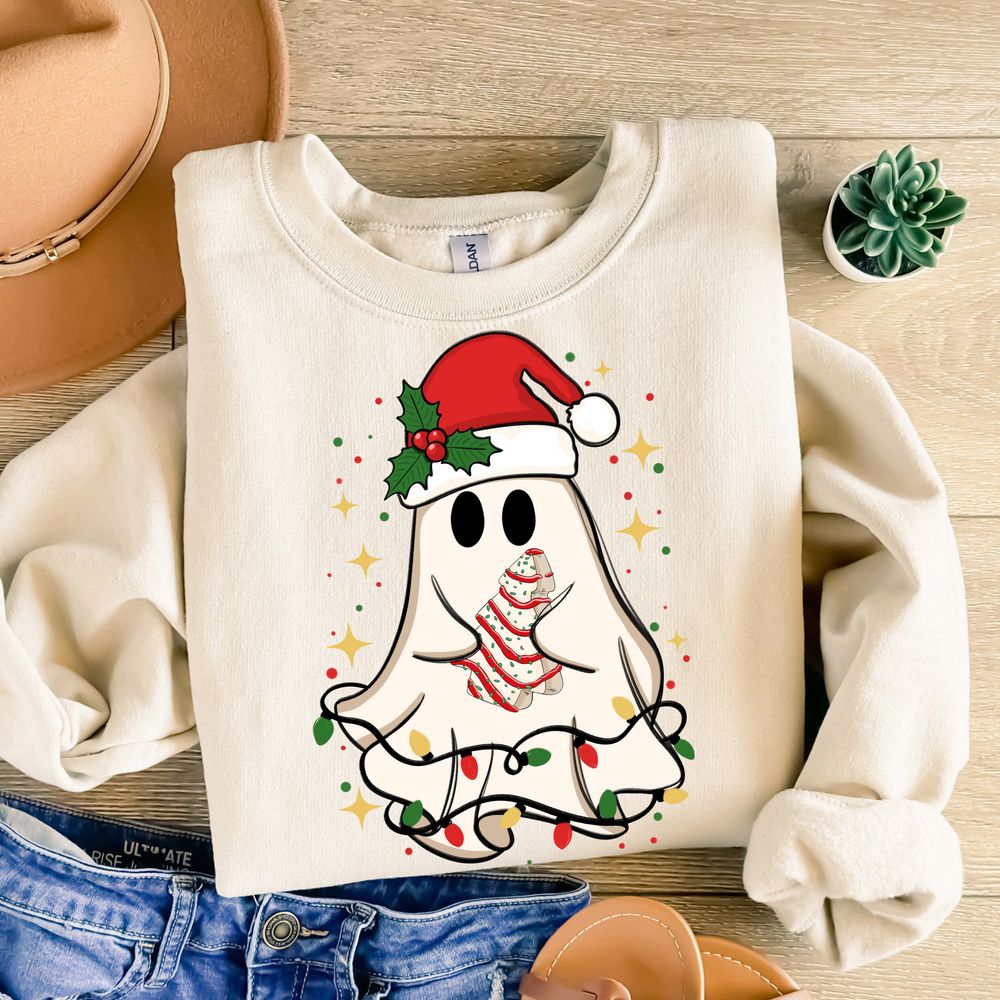 Cute Christmas ghost tree cake png sublimation design download, Merry Christmas png, Christmas png, Happy New Year png, designs download | Zeerba - Demo