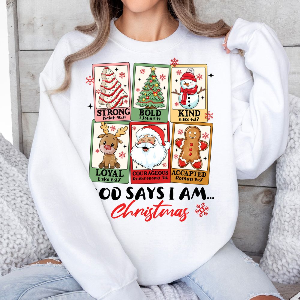 God says i am Christmas sublimation design download, Christmas png,  Merry Christmas png, Christian png, sublimate designs download | Zeerba - Demo