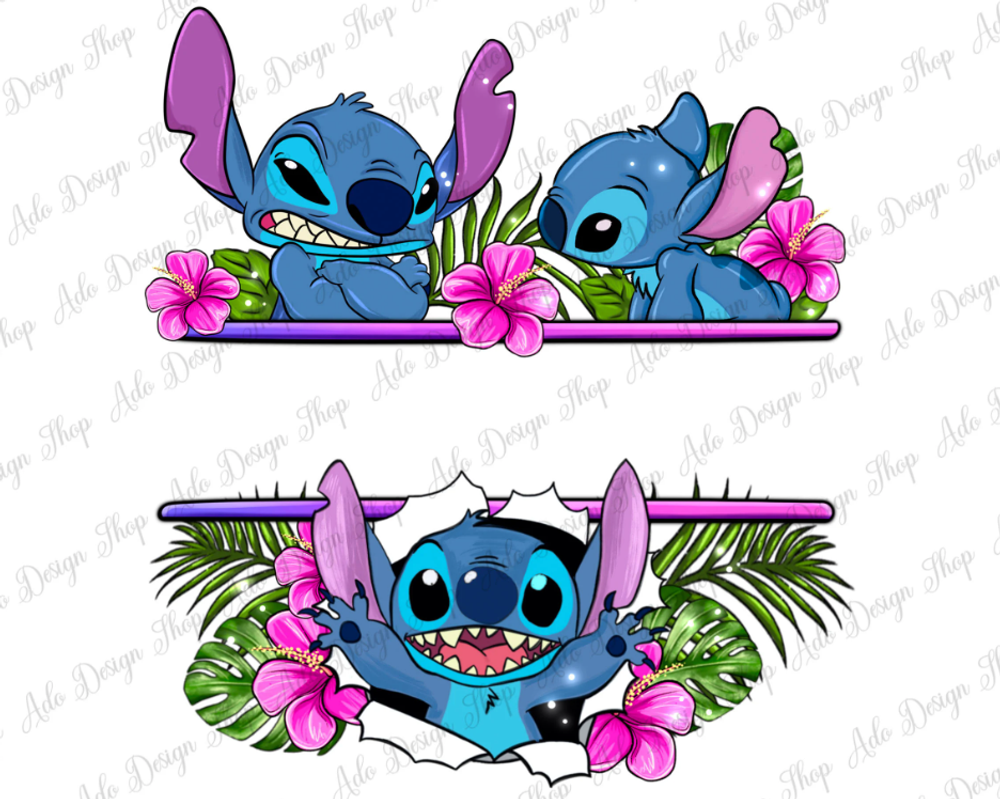 Personalized floral Stitch png sublimation design download, custom name Stitch png, cute Stitch png, sublimate designs download | Zeerba - Demo