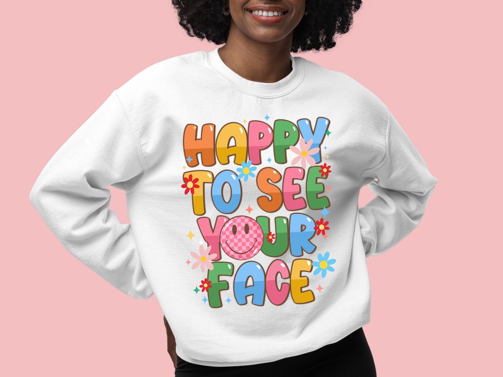 Happy to see your face png sublimation design download, groovy png, smile face png, sublimate designs download | Zeerba - Demo