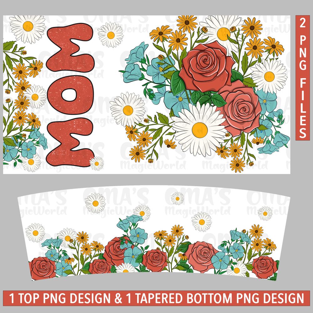 Mom Floral 40 oz Quencher tumbler png sublimation design download, Mother's Day tumbler wrap png, Floral 40 oz tumbler designs, png download | Zeerba - Demo