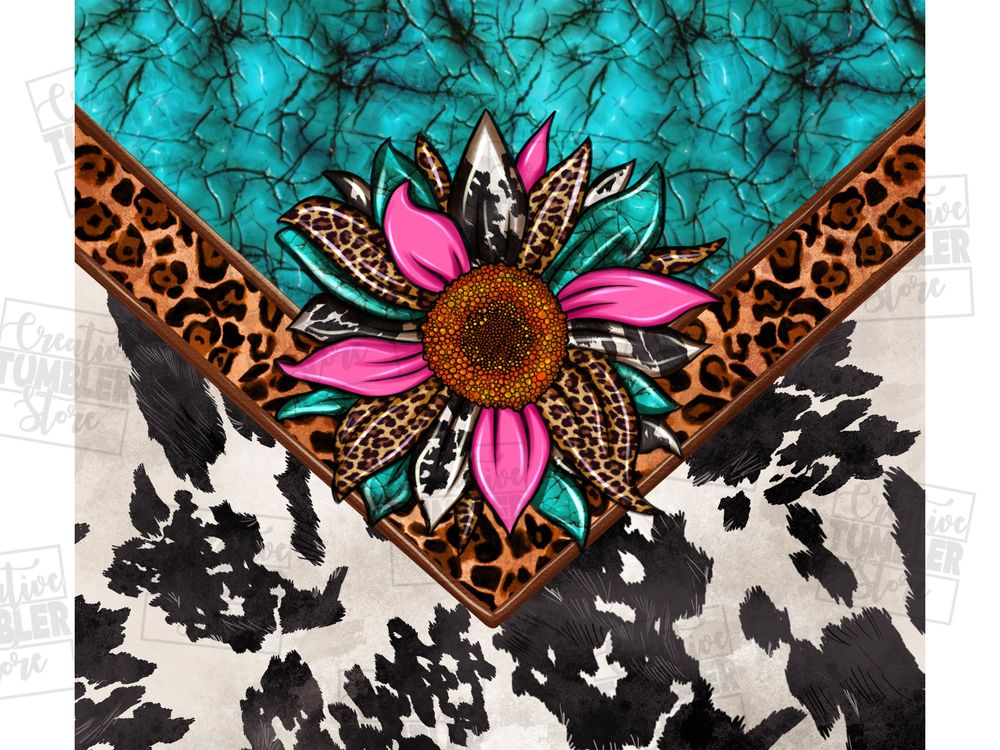 Western turquise gemstones sunflowers 20oz skinny tumbler png, western tumbler png, western patterns png, sublimate designs download | Zeerba - Demo