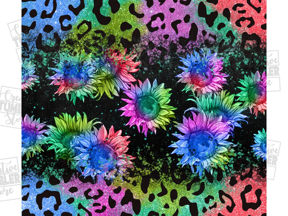 Colorful leopard sunflower 20oz skinny tumbler png, western tumbler png,western patterns png,colorful tumbler png,sublimate designs download | Zeerba - Demo