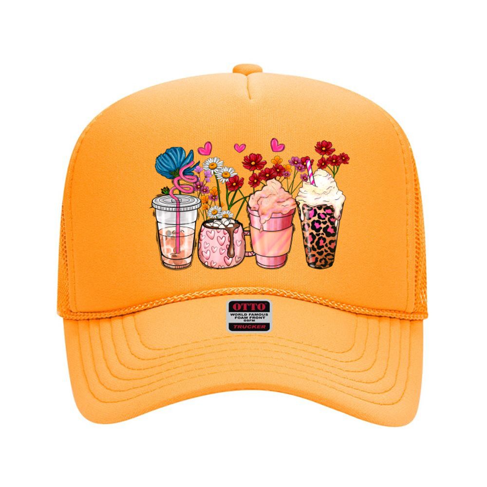 Coffee Daisy Foam Trucker Hat | Zeerba - Demo