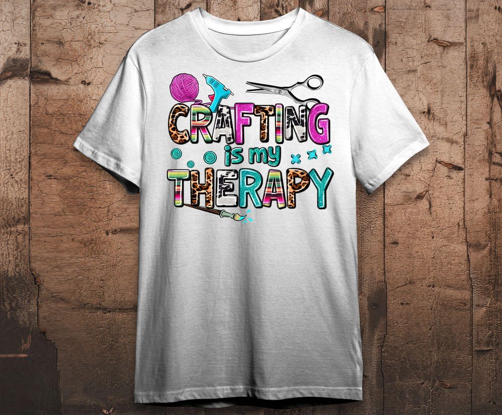Crafting is my therapy png sublimation design download, happy crafter png, craft love png, western crafting png,sublimate design downloads | Zeerba - Demo