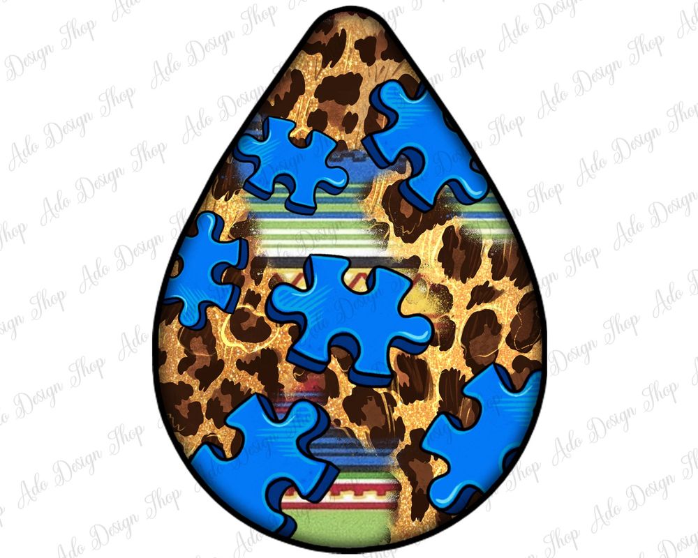 Autism teardrop earrings png sublimation design bundle, Autism Awareness png, western teardrop earrings png, sublimate designs download | Zeerba - Demo