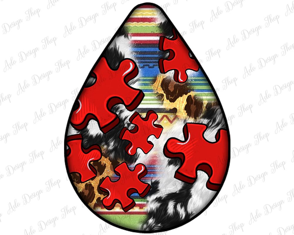 Autism teardrop earrings png sublimation design bundle, Autism Awareness png, western teardrop earrings png, sublimate designs download | Zeerba - Demo
